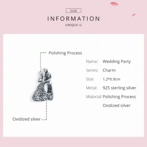 Charms Typu Pandora Wesele Tańczące Młodej Pary - SCC1564