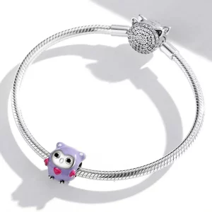 Charms Typu Pandora zabawna sowa - SCC1932