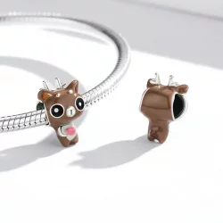 Charms Typu Pandora zabawny jeleń - SCC1934