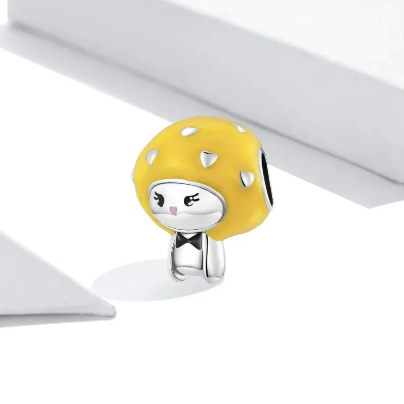 (zdjęcie do) Charms Typu Pandora Zabawny Mały Grzybek - Cytrynowy Żółty - SCC2149 - Wyświetl 2