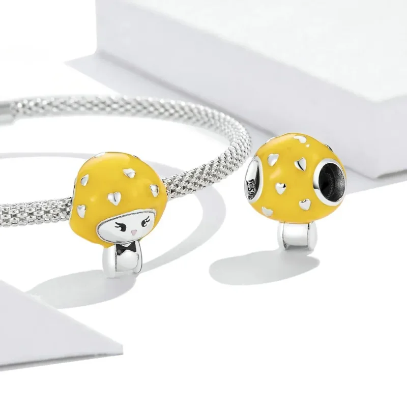 (zdjęcie do) Charms Typu Pandora Zabawny Mały Grzybek - Cytrynowy Żółty - SCC2149 - Wyświetl 4