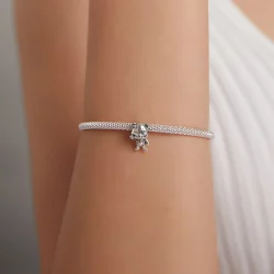 Charms Typu Pandora Zabawny Miś - SCC1870