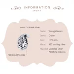 Charms Typu Pandora Zabytkowe liście - SCC1824