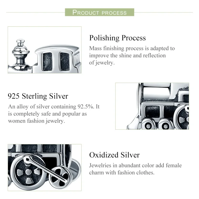 (zdjęcie do) Charms Typu Pandora Zabytkowy pociąg - SCC507 - Wyświetl 6