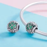 Charms Typu Pandora Zielona koniczyna - SCC964