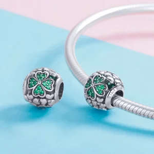 Charms Typu Pandora Zielona koniczyna - SCC964