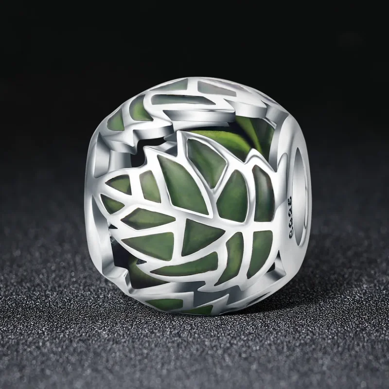 (zdjęcie do) Charms Typu Pandora Zielone liście są zakochane - SCC524 - Wyświetl 2