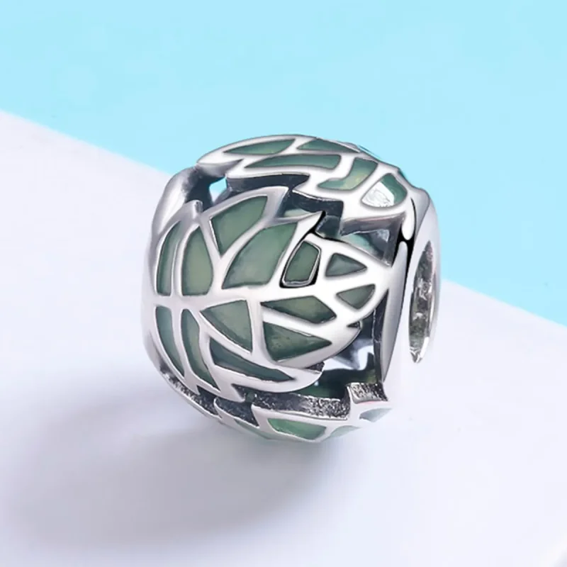 (zdjęcie do) Charms Typu Pandora Zielone liście są zakochane - SCC524 - Wyświetl 3