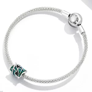 Charms Typu Pandora Zielone liście - SCC2175