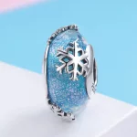 Charms Typu Pandora Zimowe mrożone płatki śniegu - SCC862