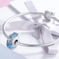 Charms Typu Pandora Zimowe mrożone płatki śniegu - SCC862