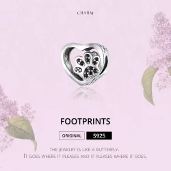 Charms Typu Pandora Znak łapy zwierząt - SCC1191-BK