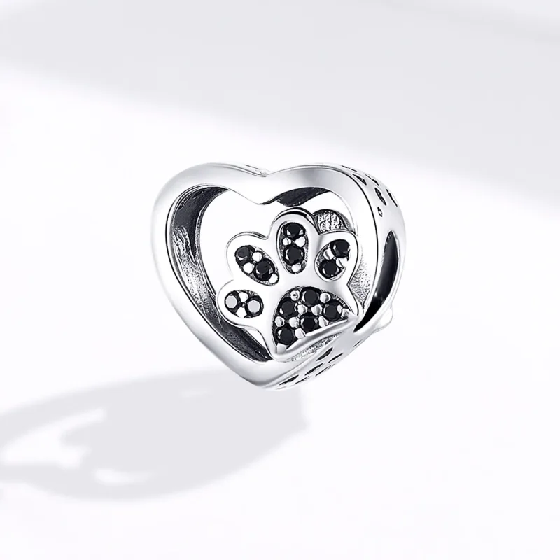 (zdjęcie do) Charms Typu Pandora Znak łapy zwierząt - SCC1191-BK - Wyświetl 4