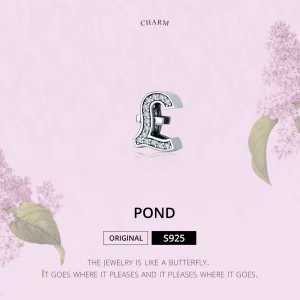Charms Typu Pandora Znak funta - SCC1269