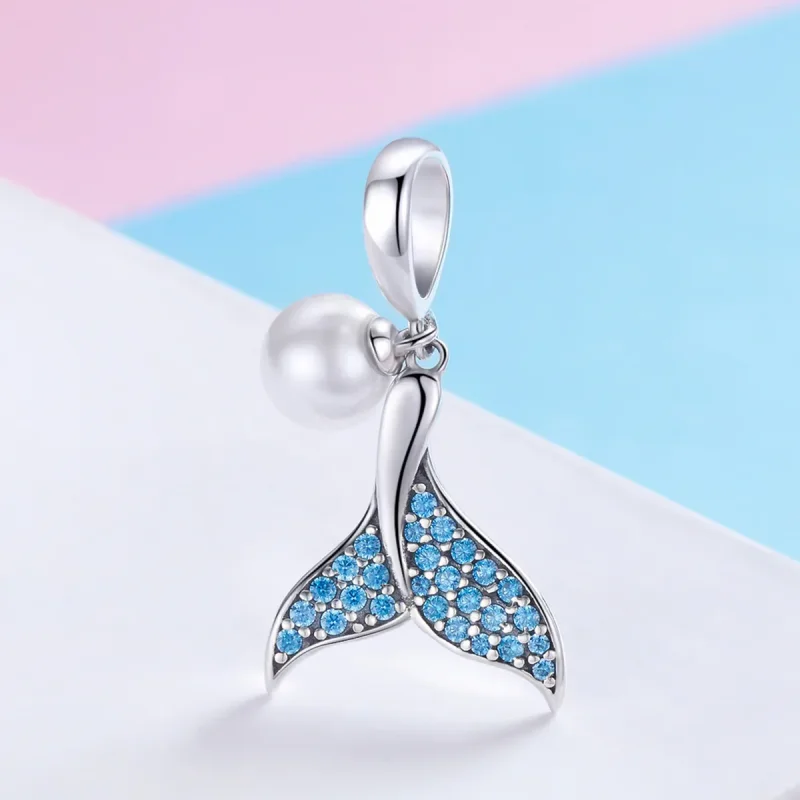 (zdjęcie do) Charms Typu Pandora Zroszony Ogon Syrenki - SCC877 - Wyświetl 2