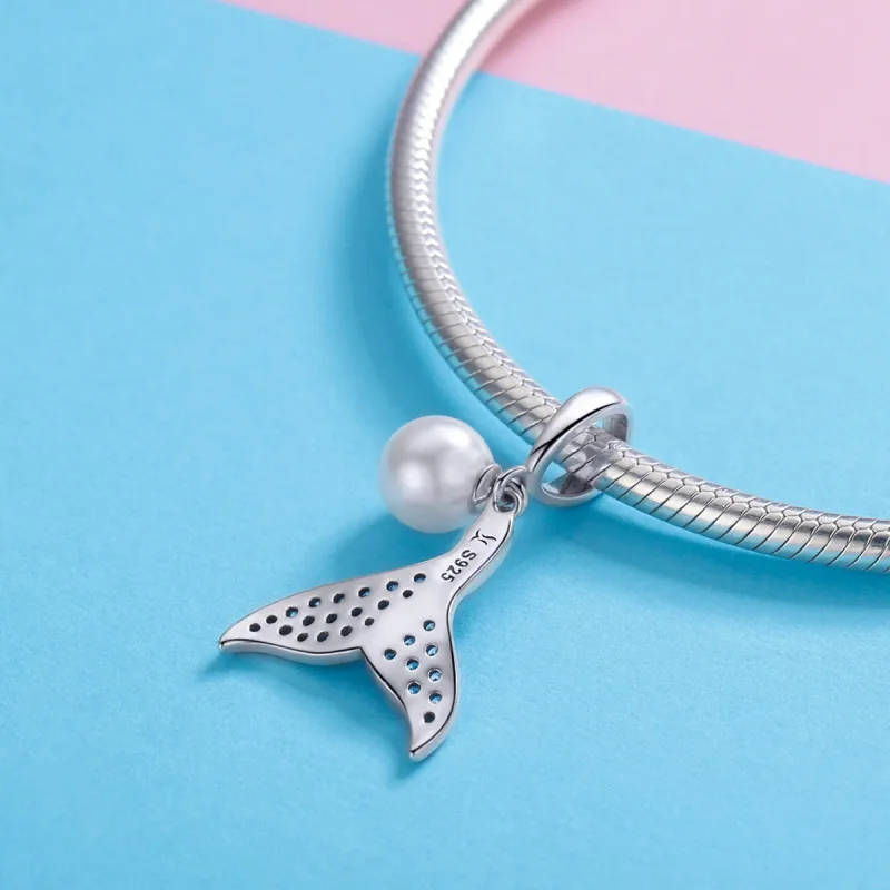 (zdjęcie do) Charms Typu Pandora Zroszony Ogon Syrenki - SCC877 - Wyświetl 4