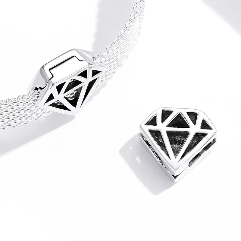 (zdjęcie do) Klips Typu Pandora prosty diament - SCX117 - Wyświetl 4