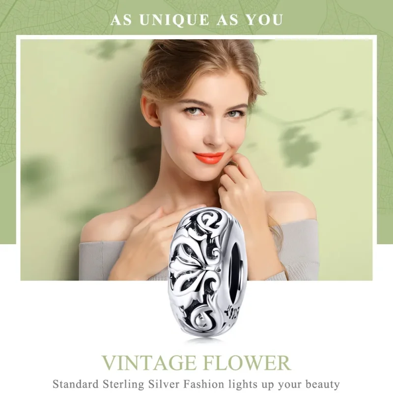 (zdjęcie do) Separator Typu Pandora Vintage Kwiat - SCC1139 - Wyświetl 2