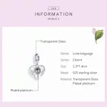 Zawieszka Typu Pandora 100 języków kocham cię - SCC1307