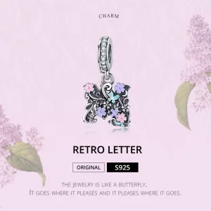 Zawieszka Typu Pandora Kwiat Litera M - SCC1274