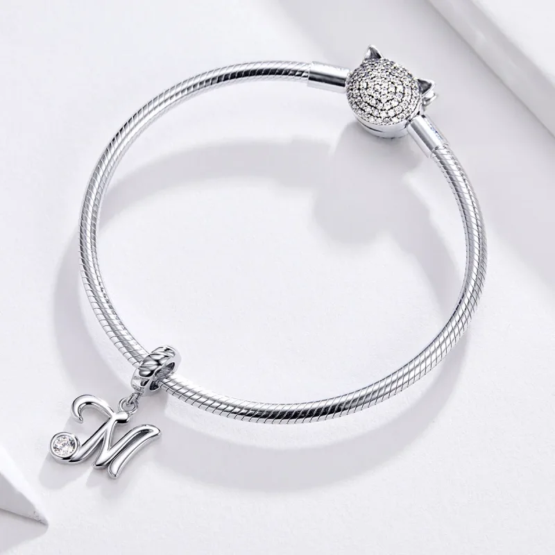 (zdjęcie do) Zawieszka Typu Pandora Litera M - SCC1183-M - Wyświetl 2