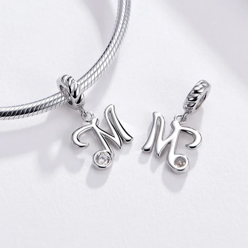 (zdjęcie do) Zawieszka Typu Pandora Litera M - SCC1183-M - Wyświetl 3