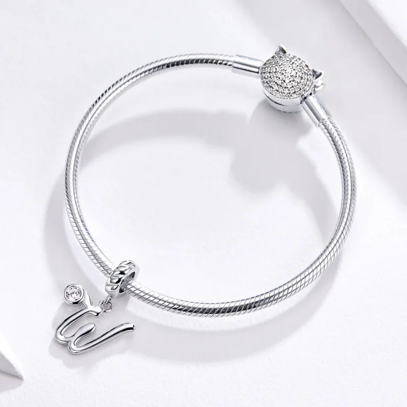 (zdjęcie do) Zawieszka Typu Pandora Litera w - SCC1183-W - Wyświetl 2