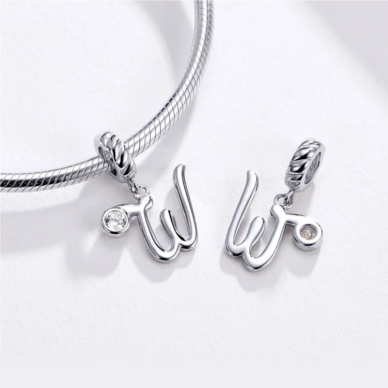 (zdjęcie do) Zawieszka Typu Pandora Litera w - SCC1183-W - Wyświetl 3