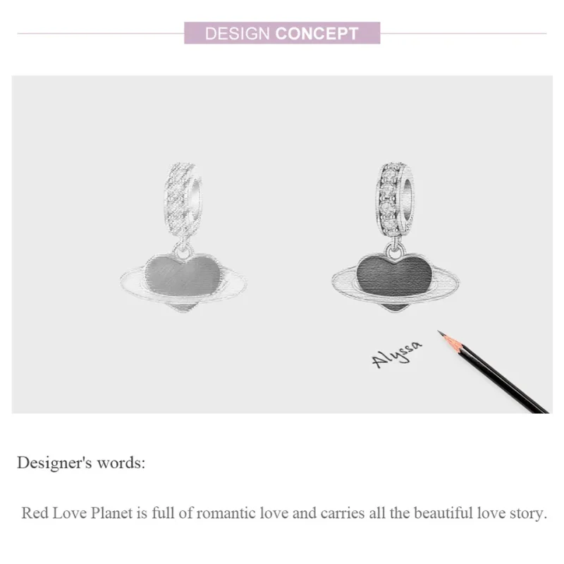 (zdjęcie do) Zawieszka Typu Pandora Planeta Miłości - SCC1165 - Wyświetl 5