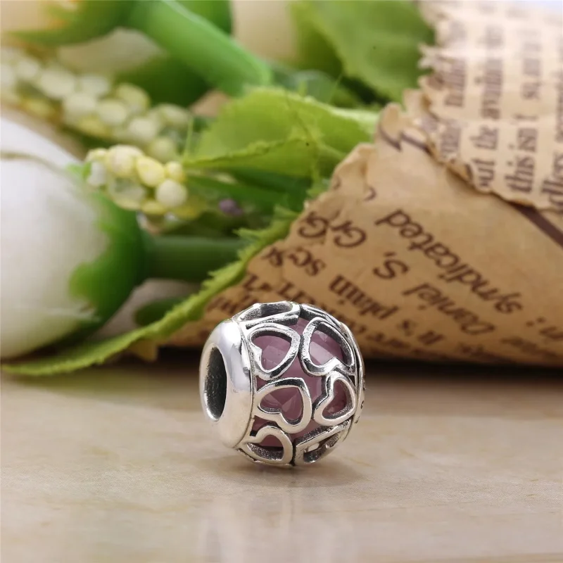 (zdjęcie do) Charms Jasnor&oacute;żowe miłosne serca | PANDORA - Wyświetl 2