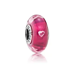 Charms Różowe szklane serce | PANDORA