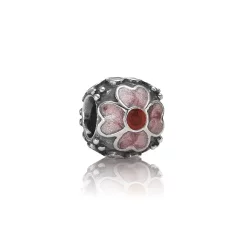 Daisy, red enamel - Pandora PL