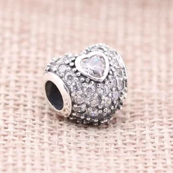 Pavé Triple Heart Charm - Pandora PL