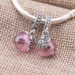 rana śnieżycy, pink & cyrkonia sześcienna - Pandora PL