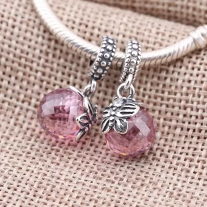 rana śnieżycy, pink & cyrkonia sześcienna - Pandora PL