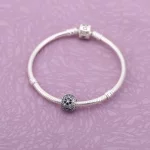 Shimmering blossom, black crystal & clear cz - Pandora PL