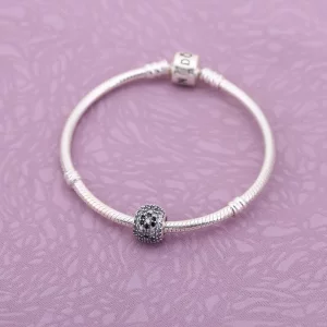 Shimmering blossom, black crystal & clear cz - Pandora PL