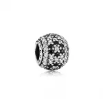 Shimmering blossom, black crystal & clear cz - Pandora PL