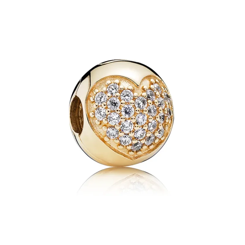 (zdjęcie do) Złote serce Pavé Charms - Pandora PL