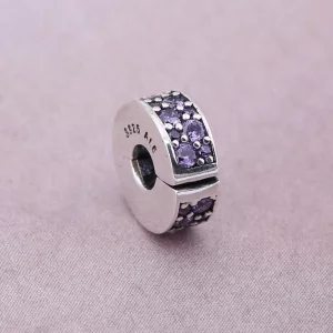 Klips Fioletowy szyk Pavé - Pandora PL