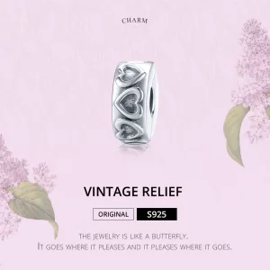 Klips Typu Pandora Relief w stylu vintage - SCC1557