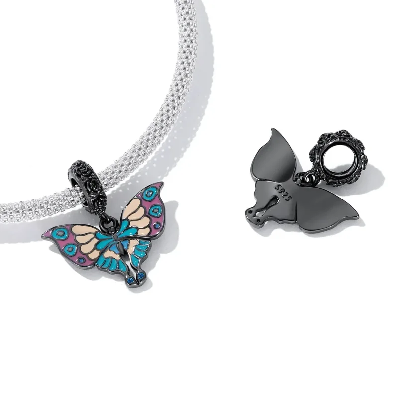 (zdjęcie do) Zawieszka Typu Pandora Artystyczny Motyl - SCC2240 - Wyświetl 4