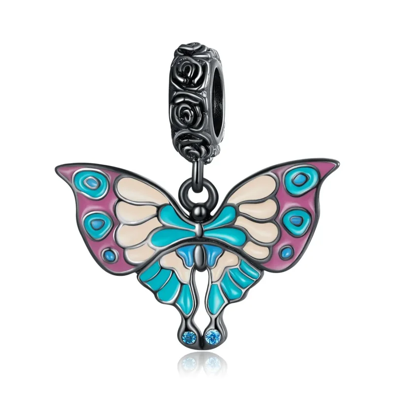 (zdjęcie do) Zawieszka Typu Pandora Artystyczny Motyl - SCC2240