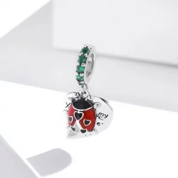 Zawieszka Typu Pandora Biedronka z liśćmi - BSC492