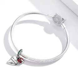 Zawieszka Typu Pandora Biedronka z liśćmi - BSC492
