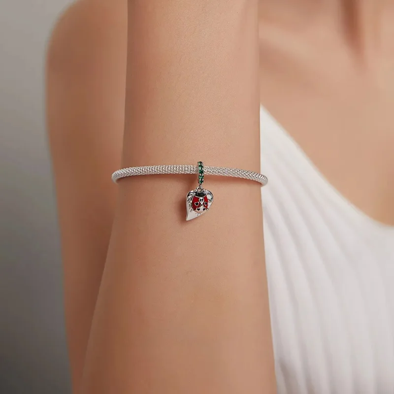 (zdjęcie do) Zawieszka Typu Pandora Biedronka z liśćmi - BSC492 - Wyświetl 5
