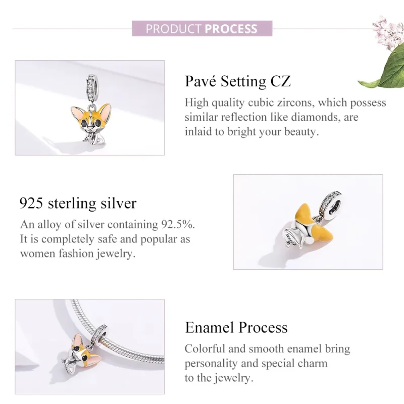 (zdjęcie do) Zawieszka Typu Pandora Corgi - BSC078 - Wyświetl 8