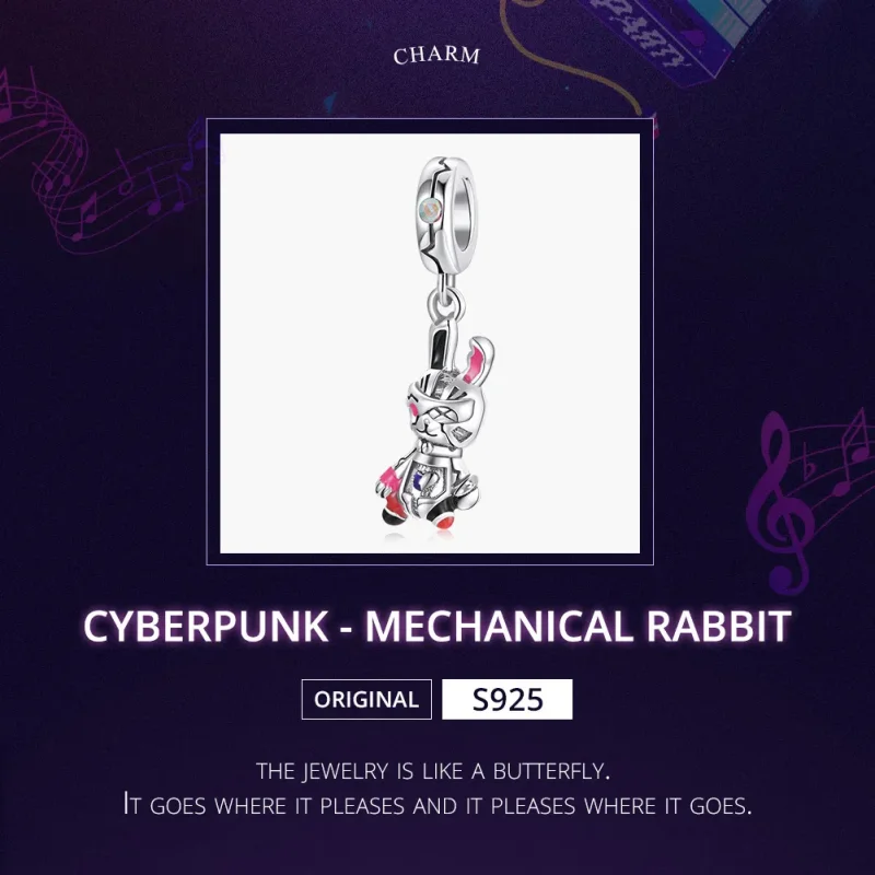 (zdjęcie do) Zawieszka Typu Pandora Cyberpunk - Mechaniczny Królik - SCC1841 - Wyświetl 5