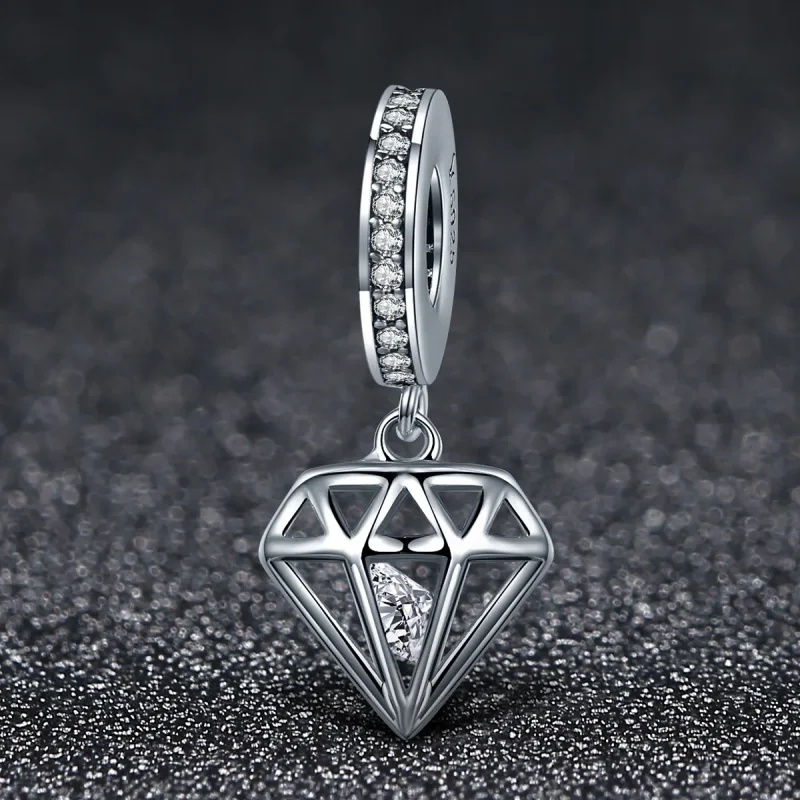 (zdjęcie do) Zawieszka Typu Pandora Diament - SCC186 - Wyświetl 3