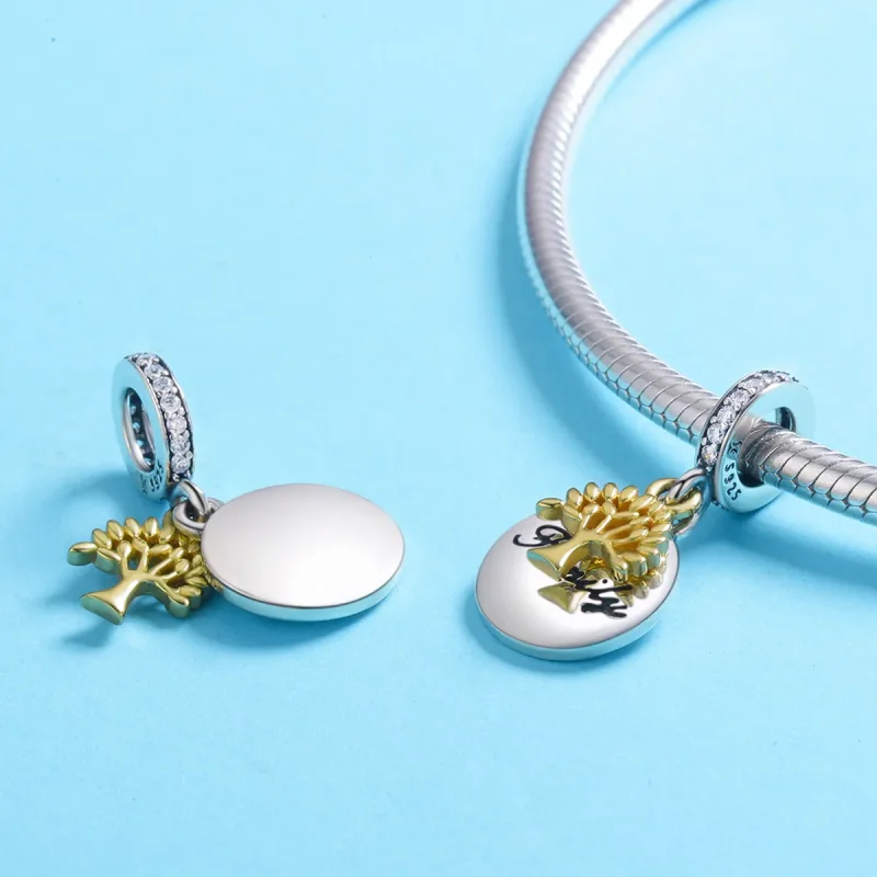 (zdjęcie do) Zawieszka Typu Pandora Dwutonową Drzewo życia w stylu vintage - SCC816 - Wyświetl 3